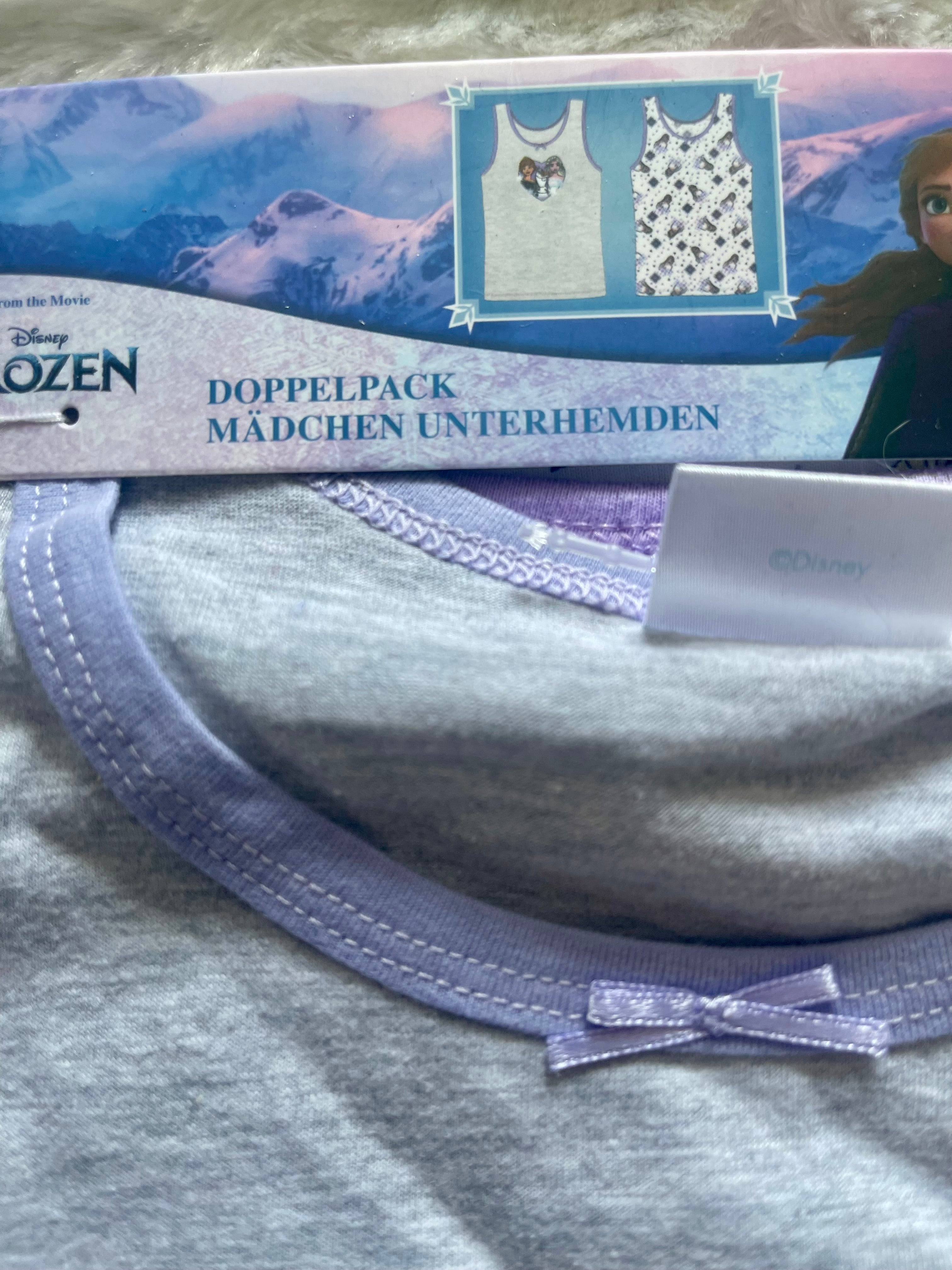 Disney Frozen Mädchen Unterhemden 2er-Pack – Gr. 134/140