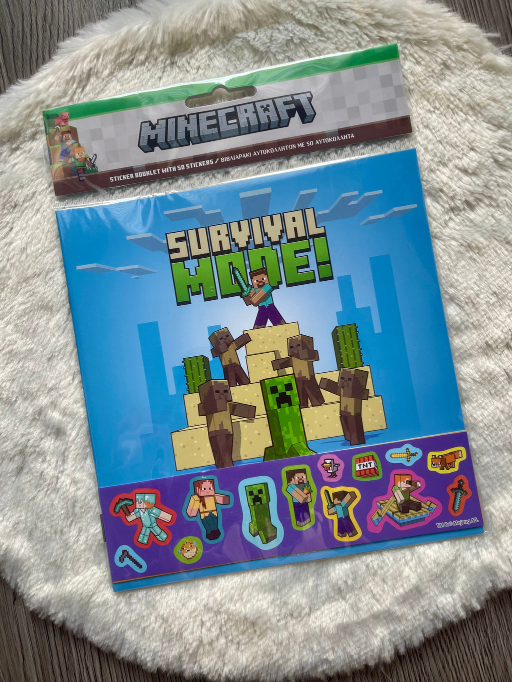 Minecraft Stickerheft Survival Mode mit 50 Stickern
