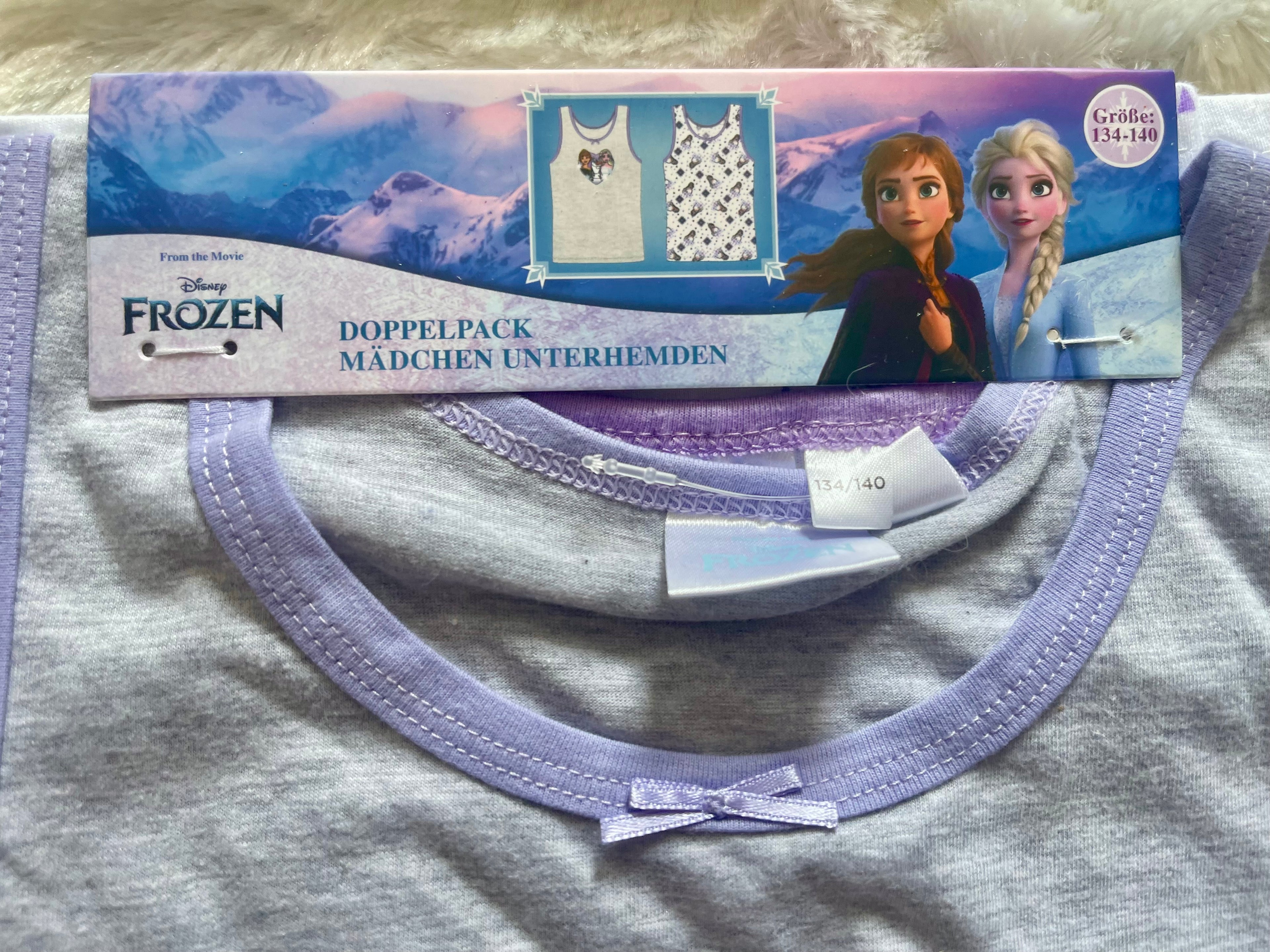 Disney Frozen Mädchen Unterhemden 2er-Pack – Gr. 134/140