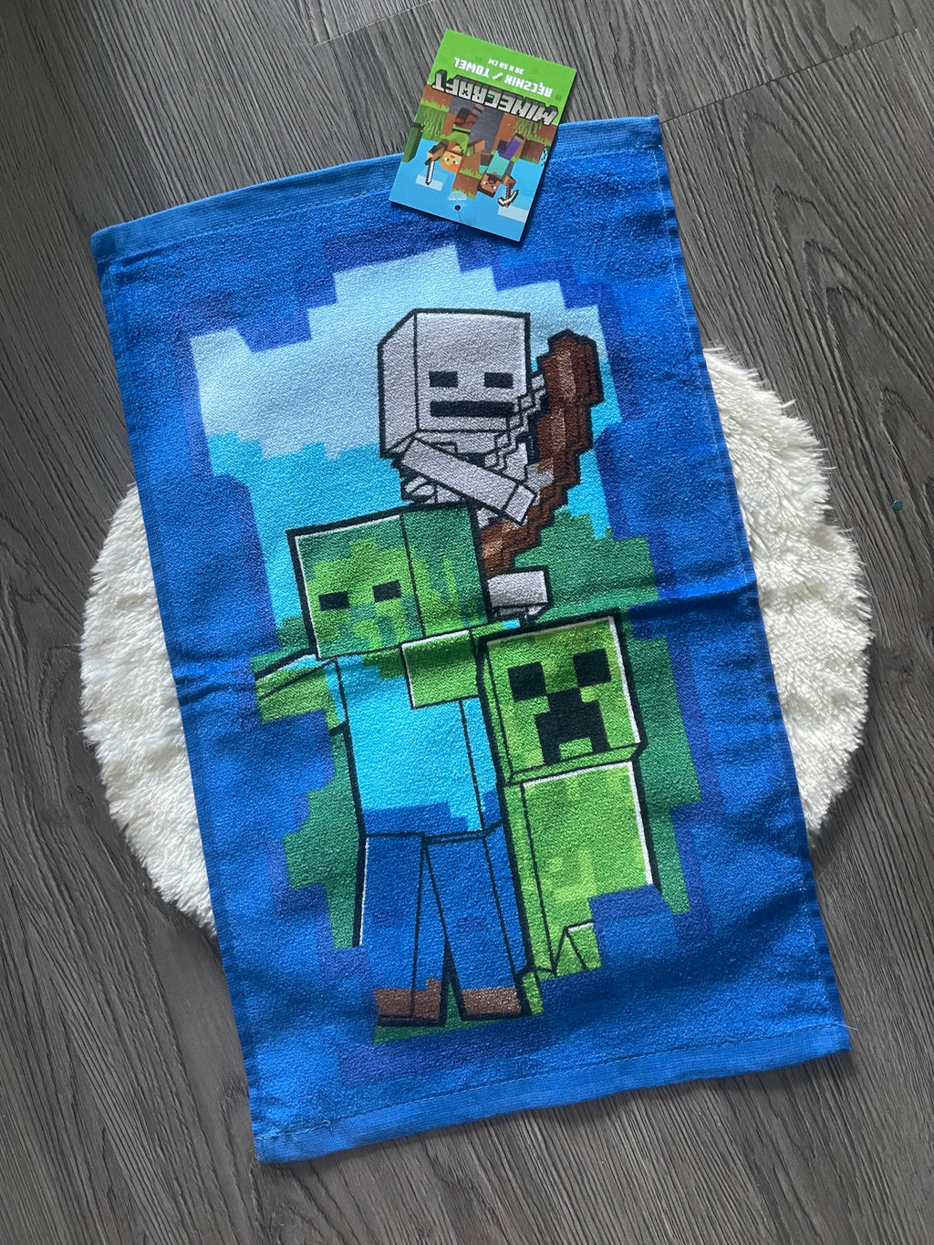 Minecraft Gesichts-/Handtuch 30x50cm (blau)