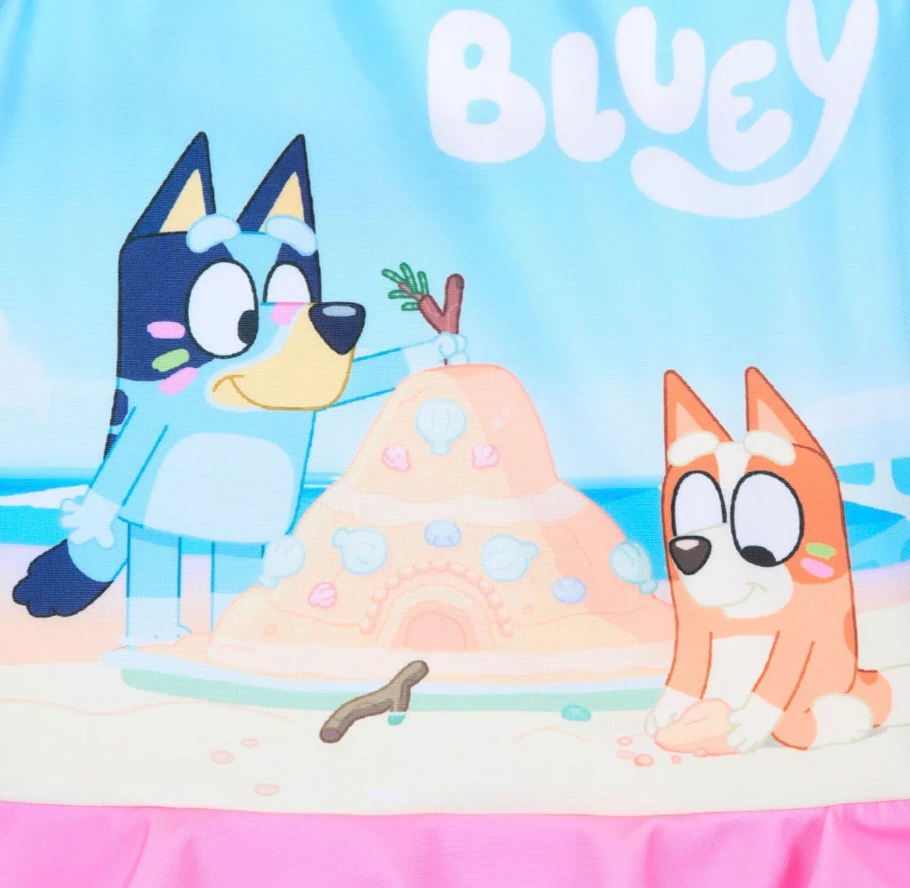 Bluey Mädchen Badeanzug mit Volant – Größen 98–110