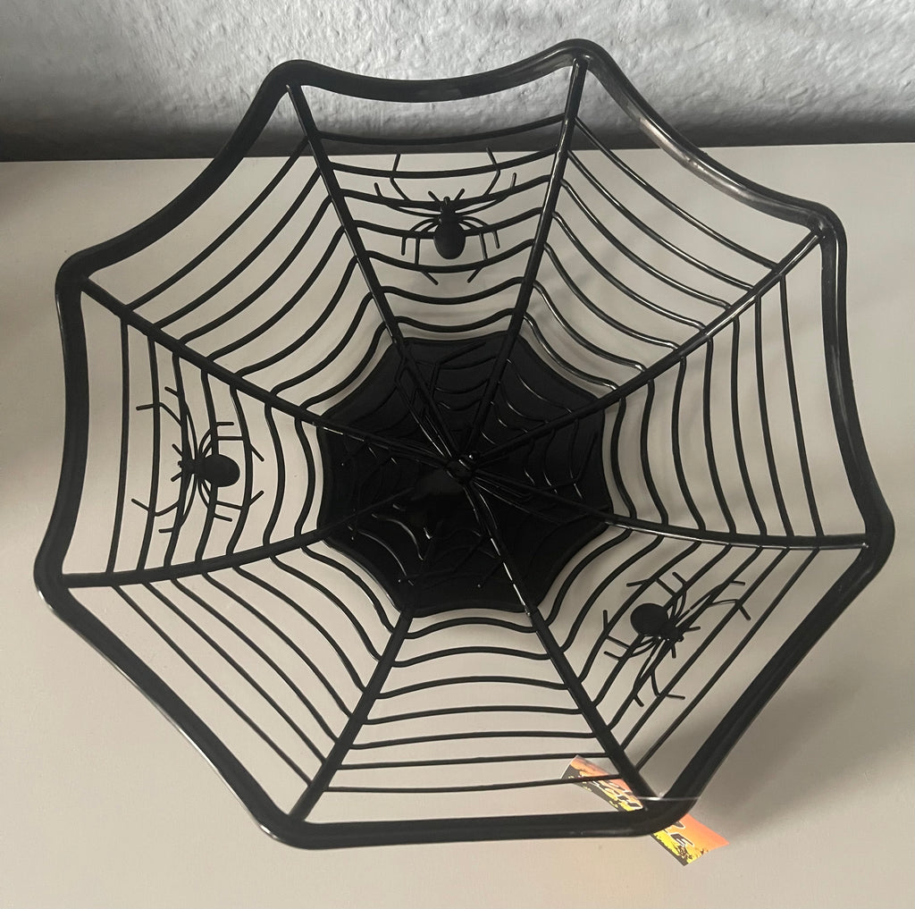 Halloween Deko-Schale Spinnennetz – Schwarz | 25 × 25 cm
