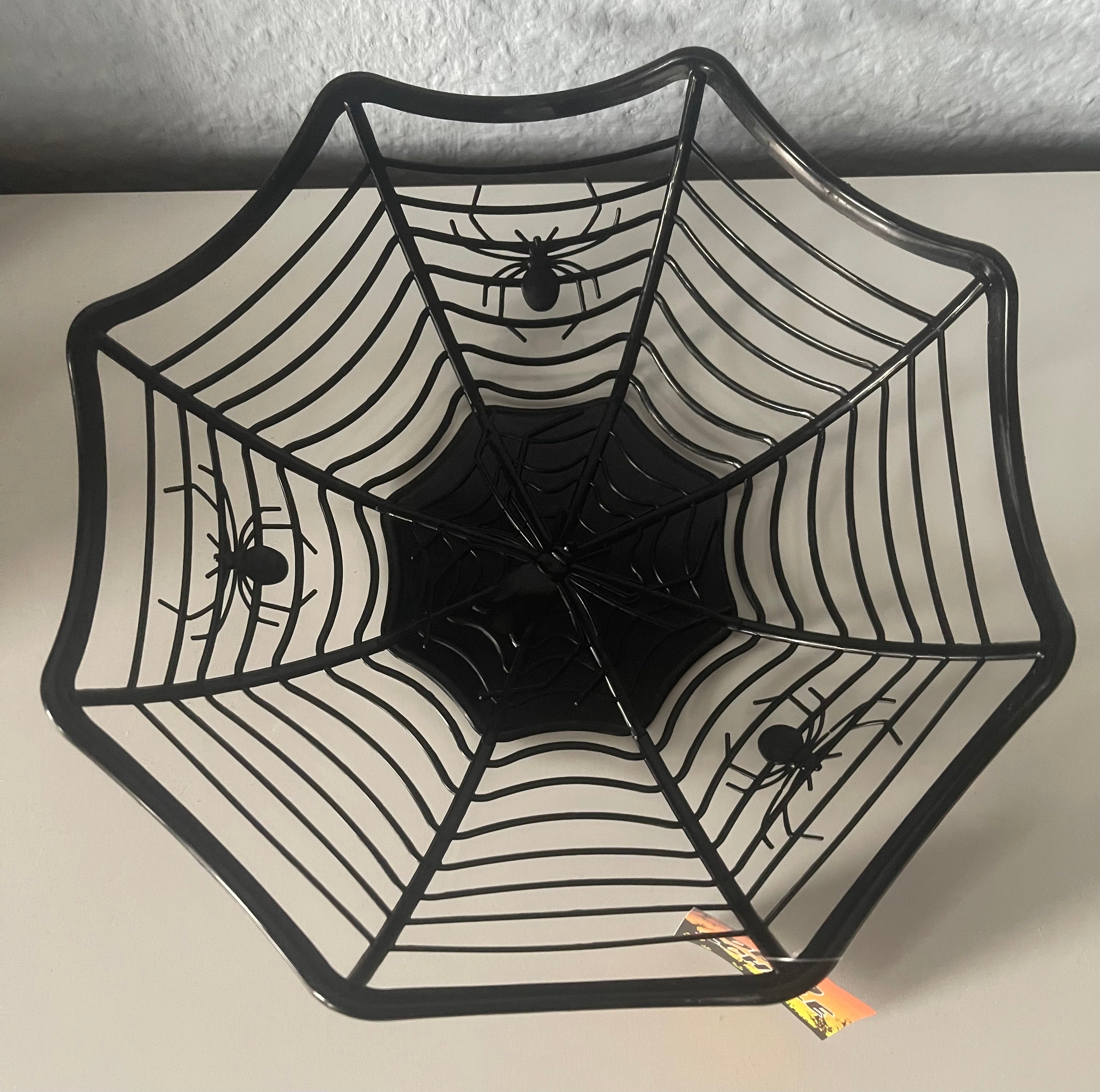 Halloween Deko-Schale Spinnennetz – Schwarz | 25 × 25 cm
