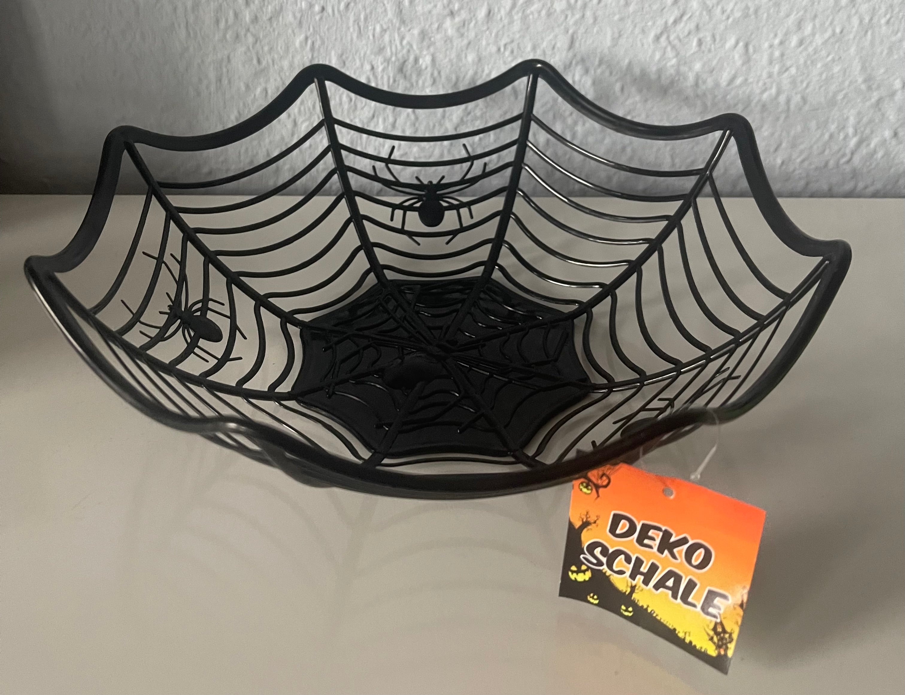 Halloween Deko-Schale Spinnennetz – Schwarz | 25 × 25 cm