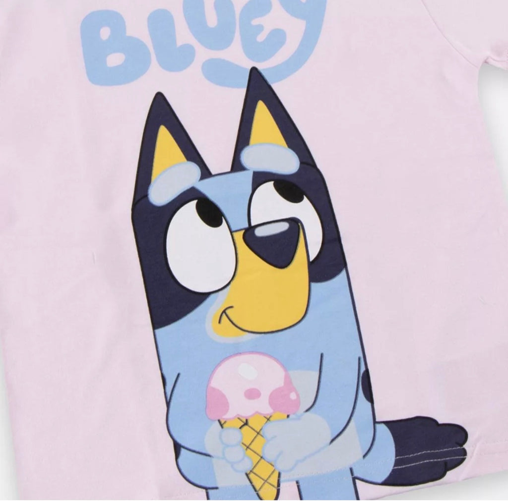 Bluey Mädchen T-Shirt mit Eismotiv – Rosa | Größen 98–110