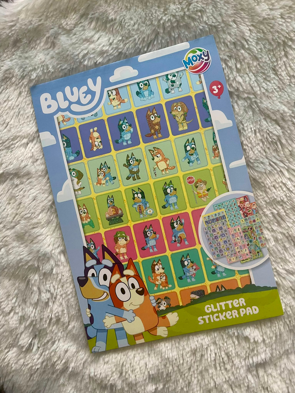 Bluey Glitzer-Stickerblock mit 8 Stickerseiten
