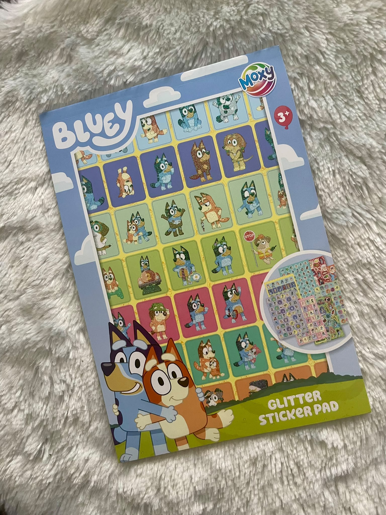 Bluey Glitzer-Stickerblock mit 8 Stickerseiten