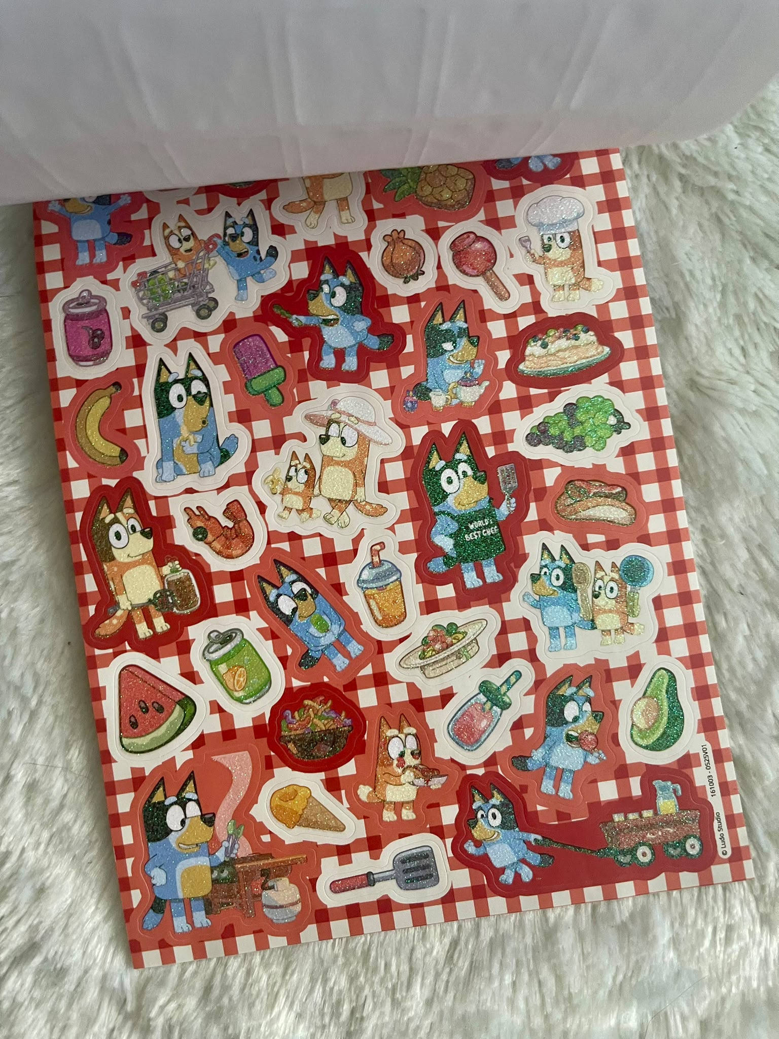 Bluey Glitzer-Stickerblock mit 8 Stickerseiten