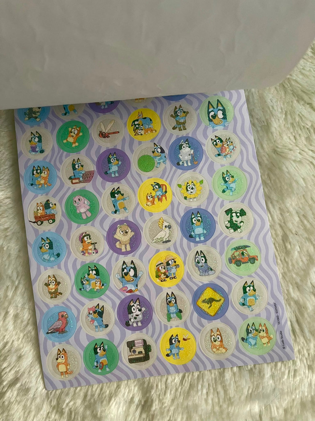 Bluey Glitzer-Stickerblock mit 8 Stickerseiten