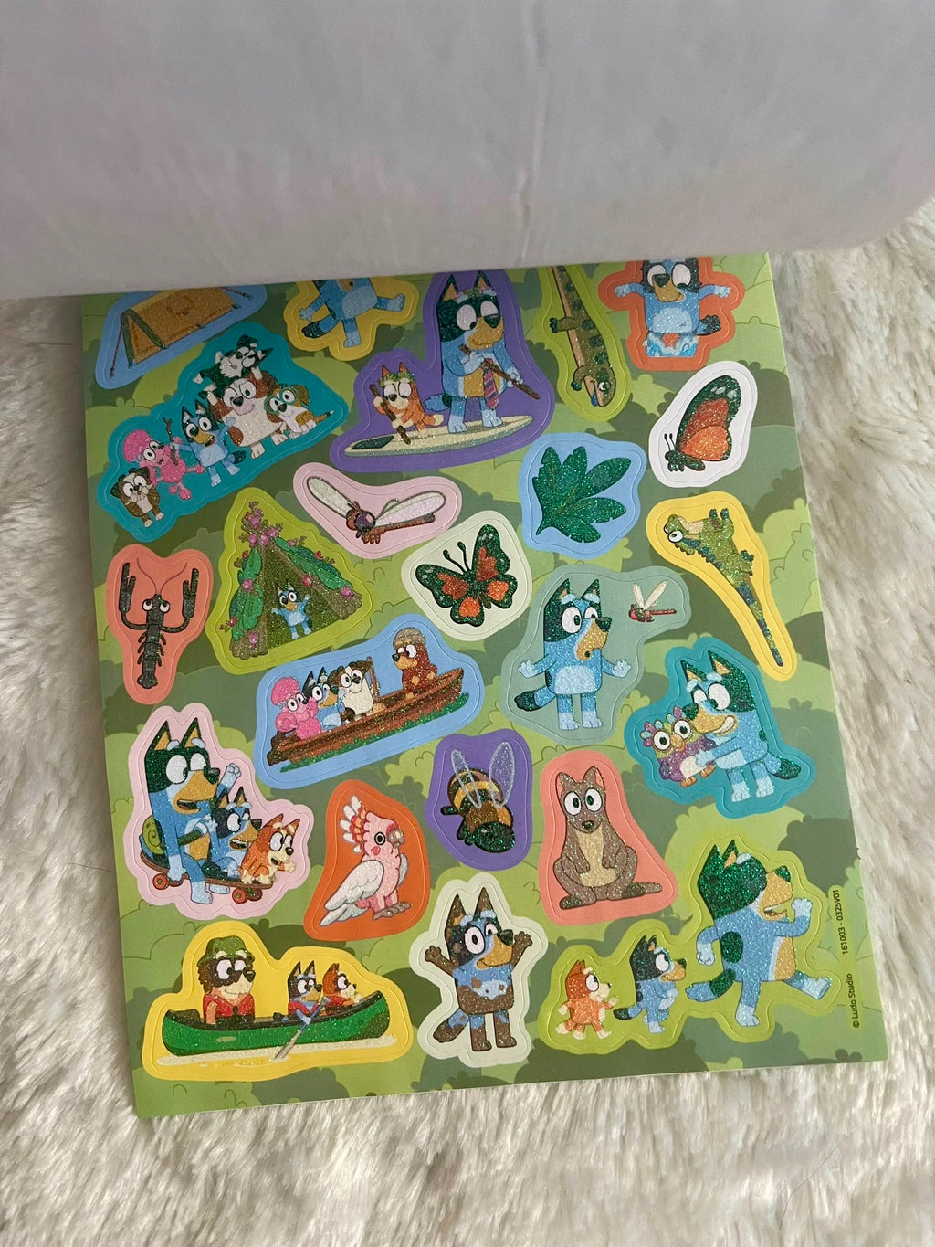 Bluey Glitzer-Stickerblock mit 8 Stickerseiten