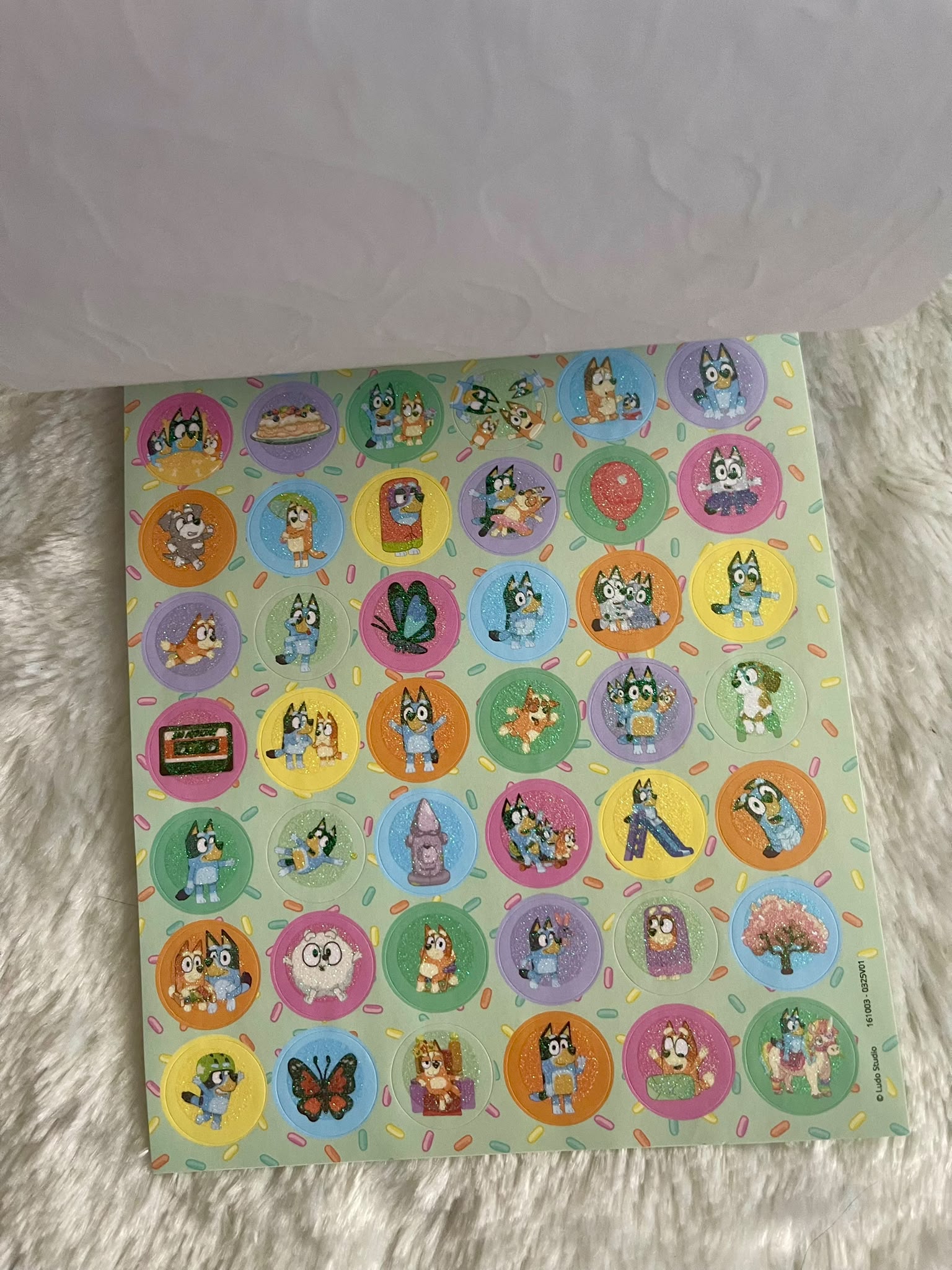 Bluey Glitzer-Stickerblock mit 8 Stickerseiten