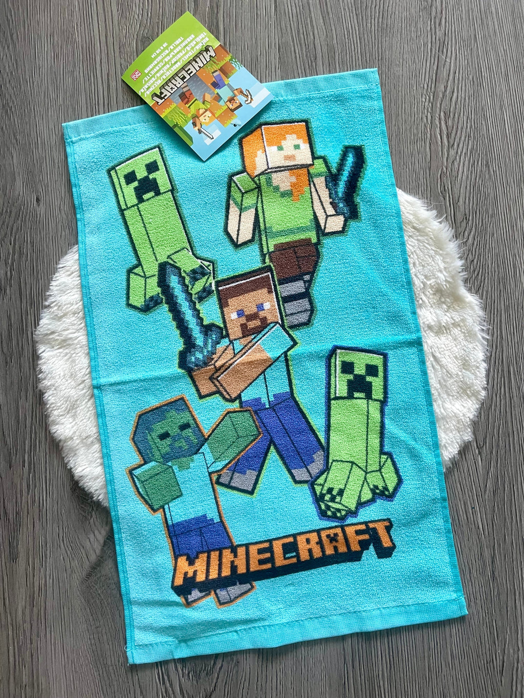 Minecraft Gesichts-/Handtuch 30x50cm (türkis)