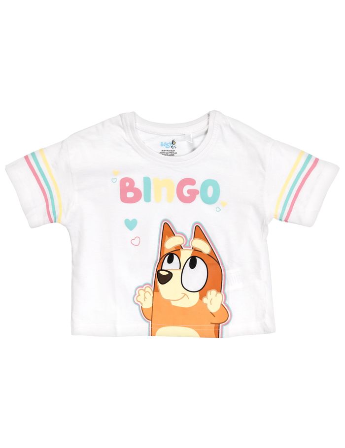 Bluey Bingo Mädchen T-Shirt – Weiß | Gr. 92 - 110