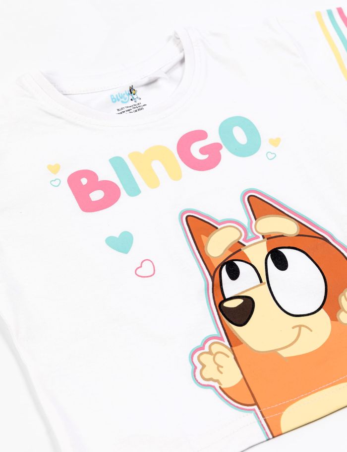 Bluey Bingo Mädchen T-Shirt – Weiß | Gr. 92 - 110