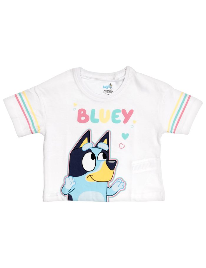 Bluey Mädchen T-Shirt – Weiß | Gr. 92 - 116